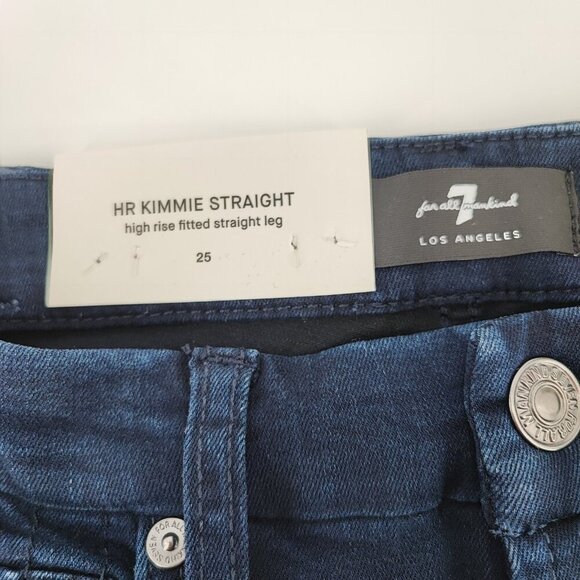 7 Seven For All Mankind Women's High Rise Kimmie Straight Leg Jeans Size 25 - Picture 4 of 16